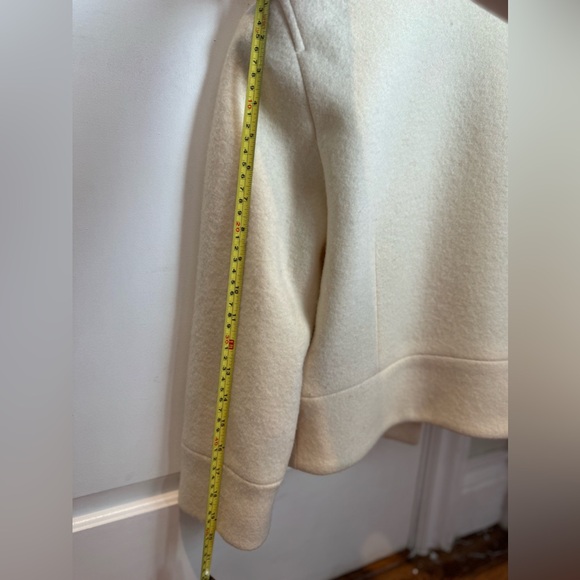 CLUB MONACO women’s ivory wool snap coat (M) - Picture 7 of 9